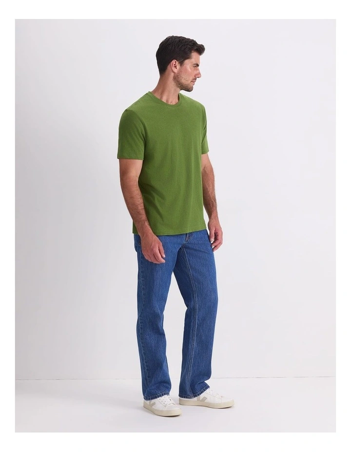 Supersoft Melange Tee in Green image 3