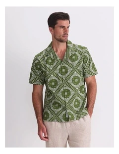 Bandana Short Sleeve Resort Shirt in Green