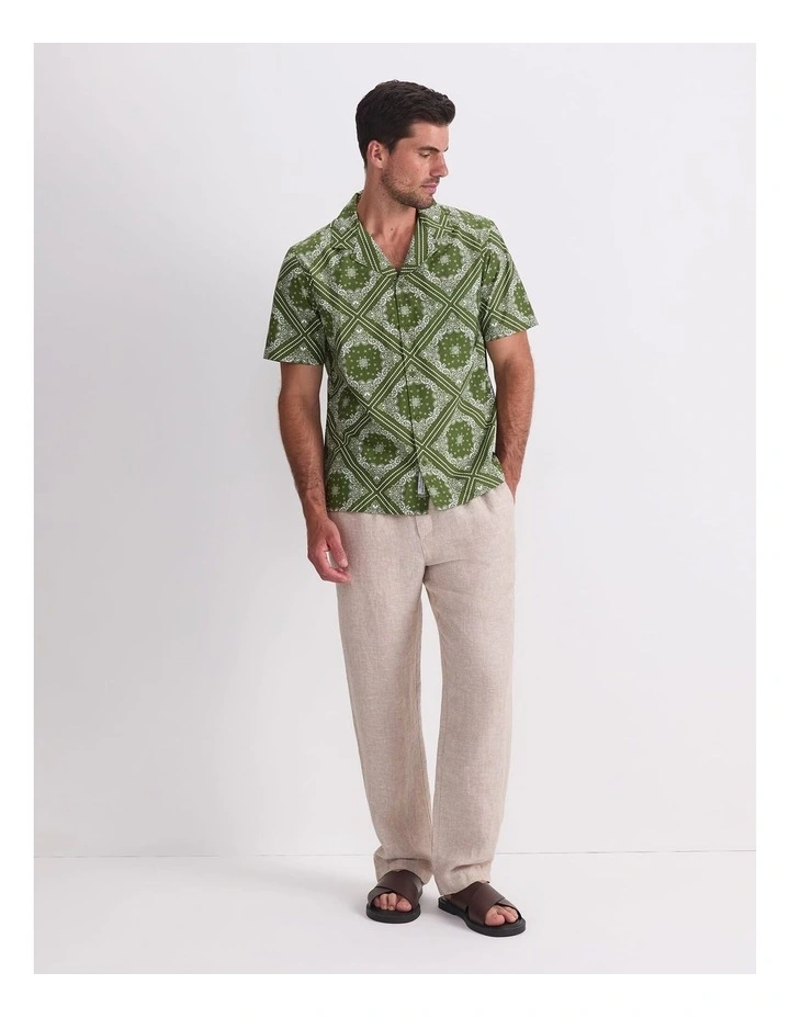 Bandana Short Sleeve Resort Shirt in Green image 5