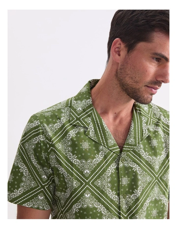 Bandana Short Sleeve Resort Shirt in Green image 6