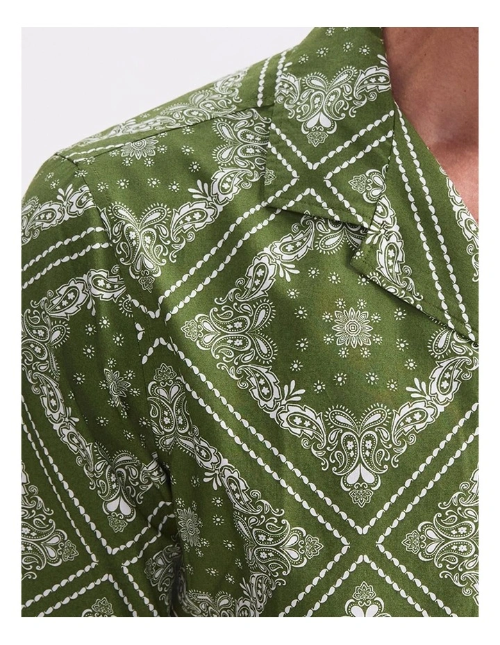 Bandana Short Sleeve Resort Shirt in Green image 7