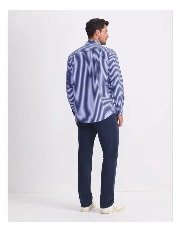 Ryan Long Sleeve Stripe Shirt in Blue image 2