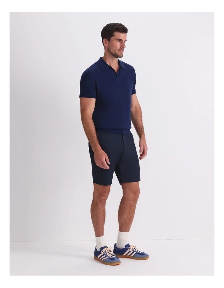 Brookes Short Sleeve Knit Polo in Blue image 4