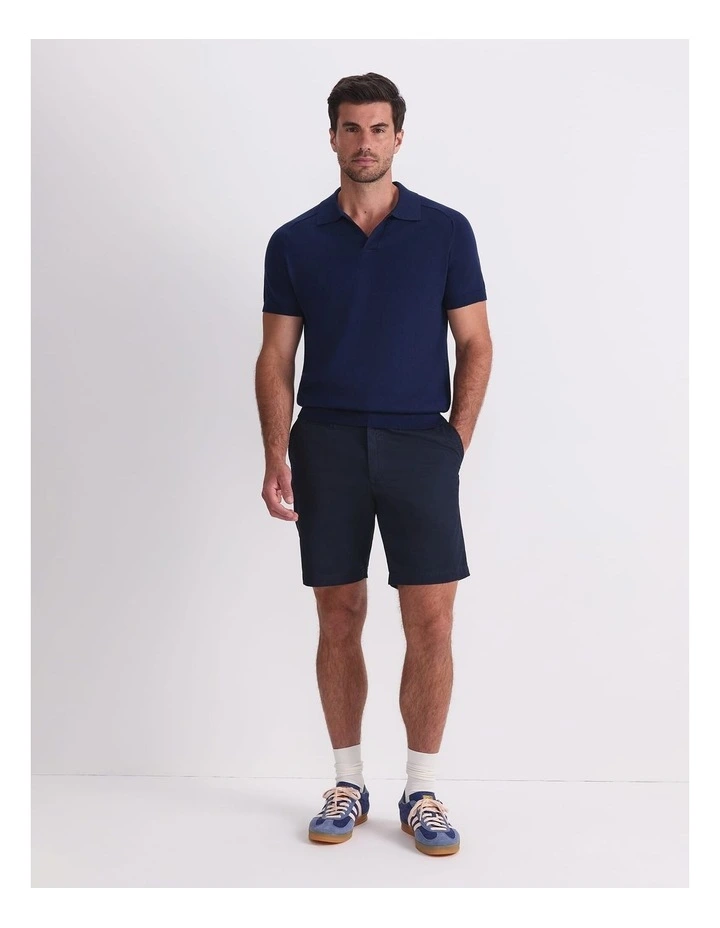 Brookes Short Sleeve Knit Polo in Blue image 5