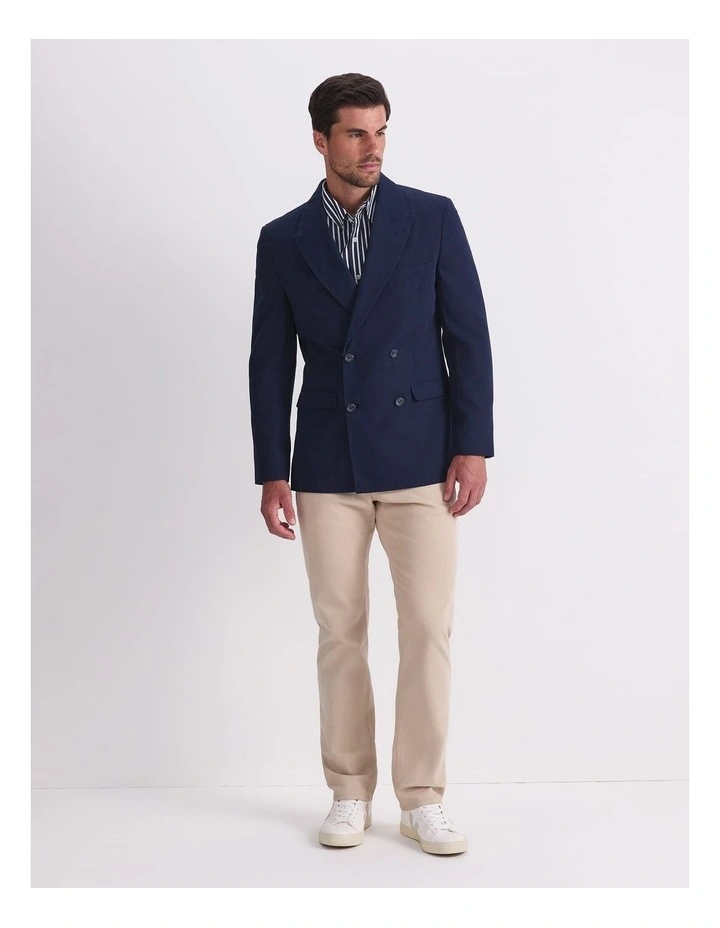 Alain Double Breasted Jacket in Blue image 4