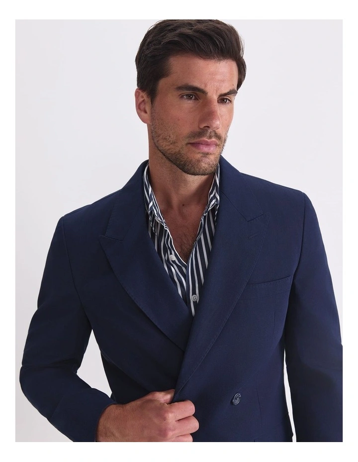Alain Double Breasted Jacket in Blue image 5