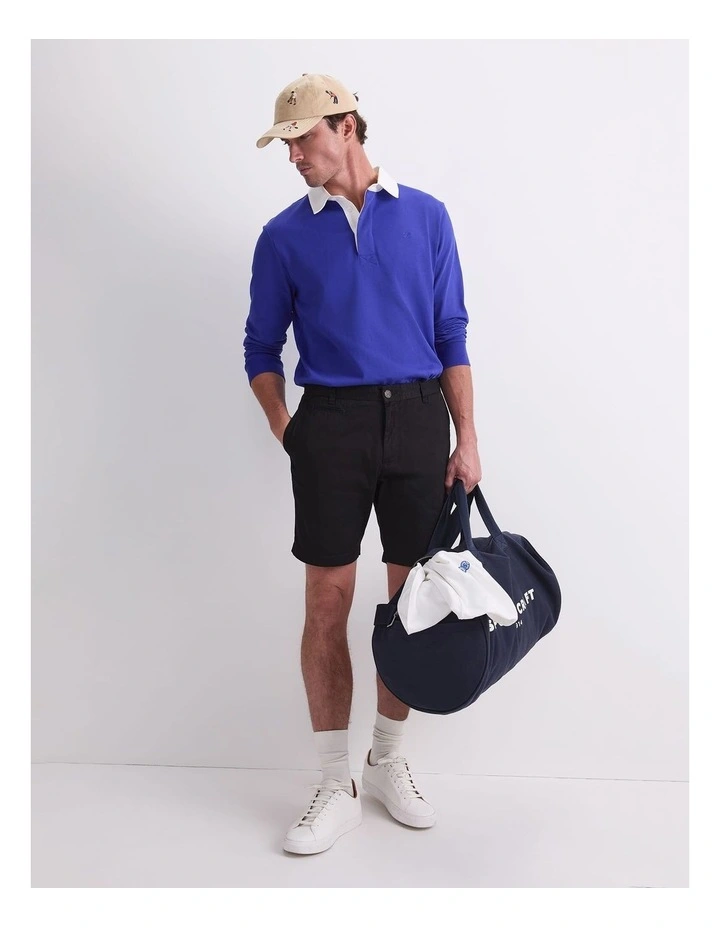 Long Sleeve Rugby Polo T-shirt in Cobalt image 4