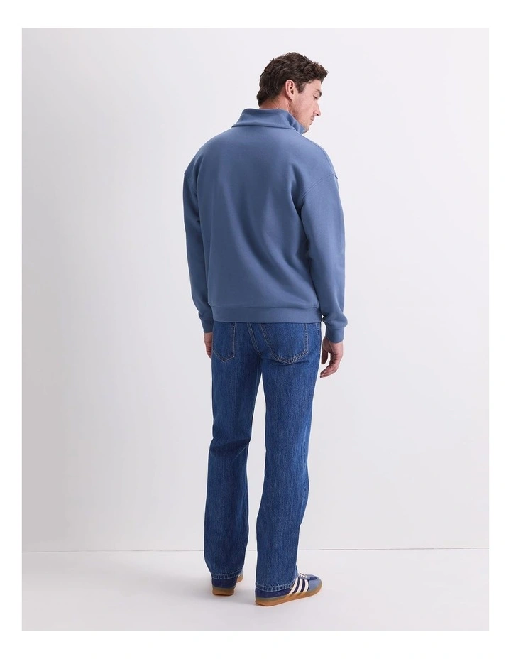 Quater Zip Sweatshirt in Blue image 2