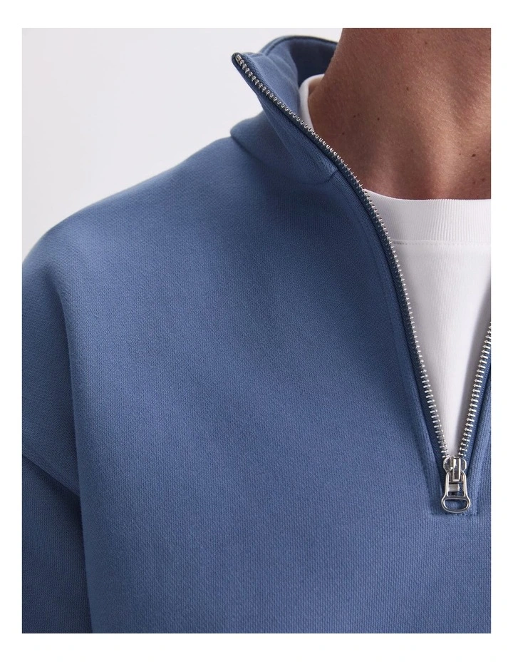 Quater Zip Sweatshirt in Blue image 7