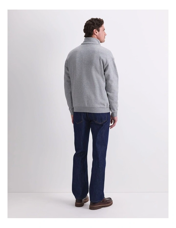 Quarter Zip Sweatshirt in Grey Marle image 2