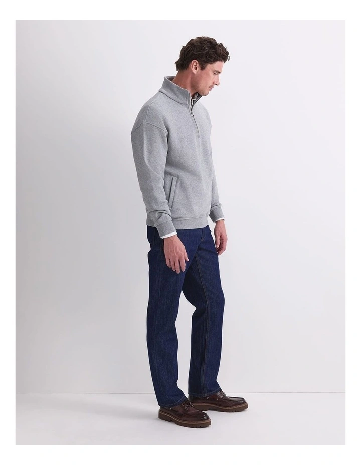 Quarter Zip Sweatshirt in Grey Marle image 3
