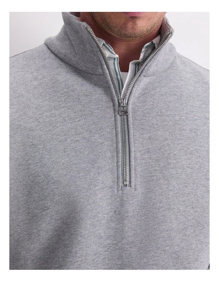 Quarter Zip Sweatshirt in Grey Marle image 7