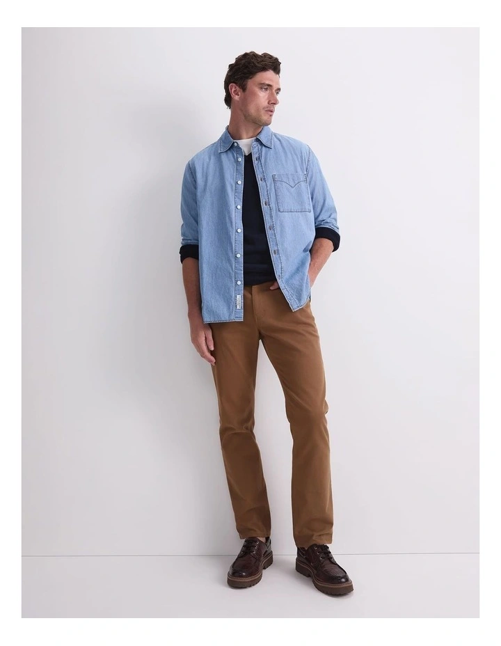 Long Sleeve Denim Shirt in Vintage Blue image 4