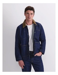 Denim Chore Jacket in Raw Indigo