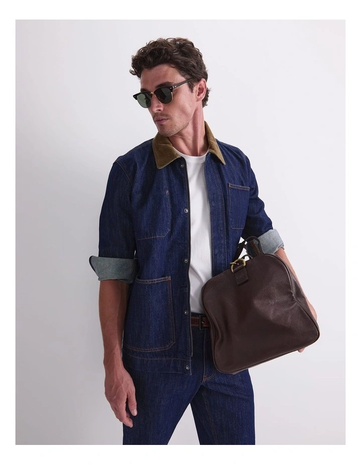 Denim Chore Jacket in Raw Indigo image 5