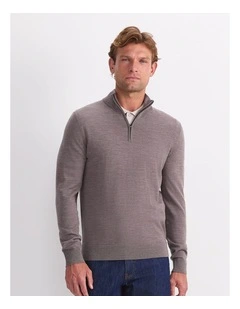 Merino Quarter Zip Knit