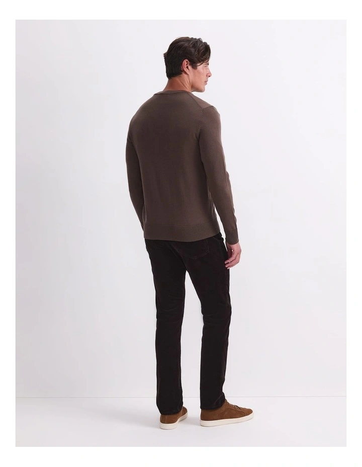 Merino Crew Neck Knit in Brown image 2