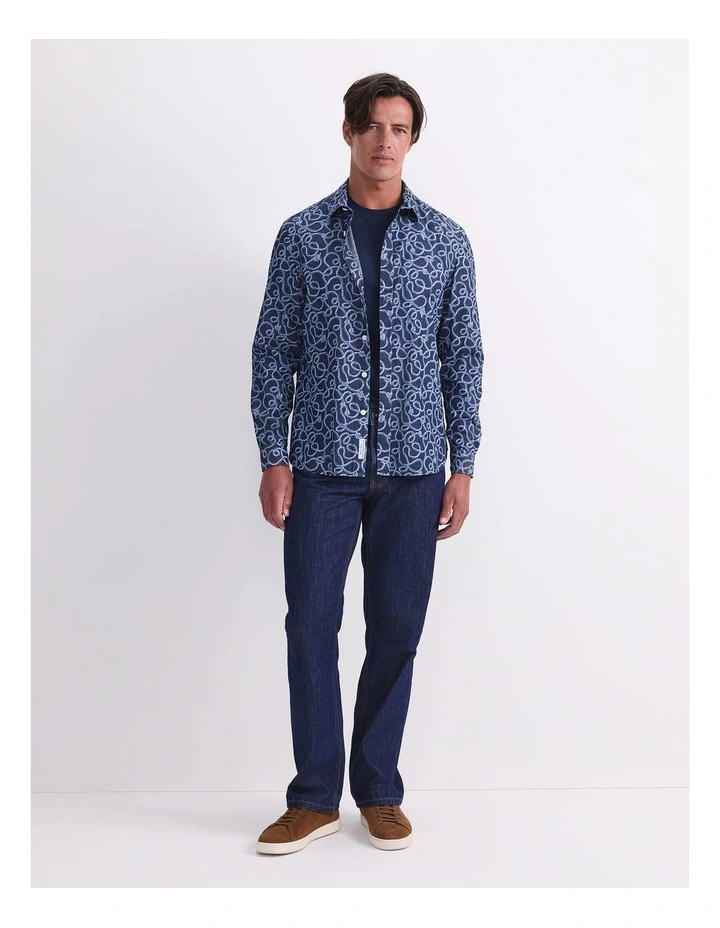Rope Long Sleeve Print Shirt in Blue image 4