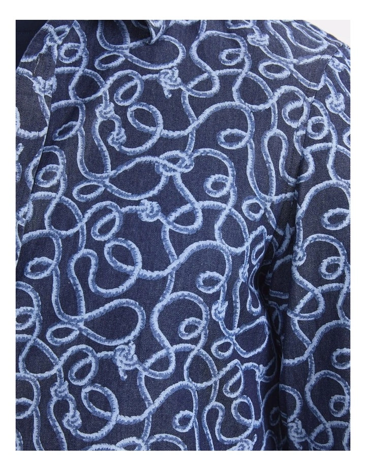 Rope Long Sleeve Print Shirt in Blue image 7