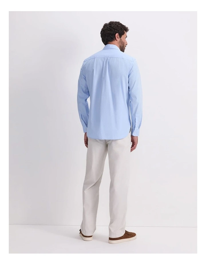 Long Sleeve Military Shirt in Blue image 2