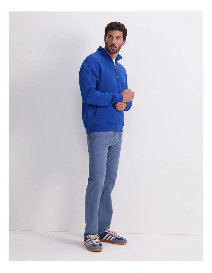 Quarter Zip Sweatshirt in Blue image 3