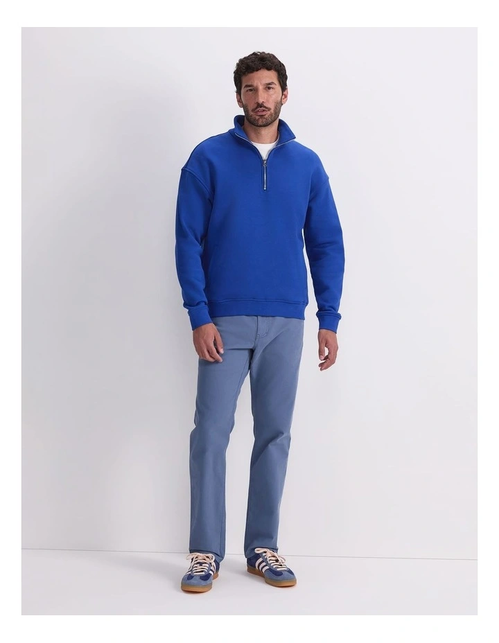 Quarter Zip Sweatshirt in Blue image 4