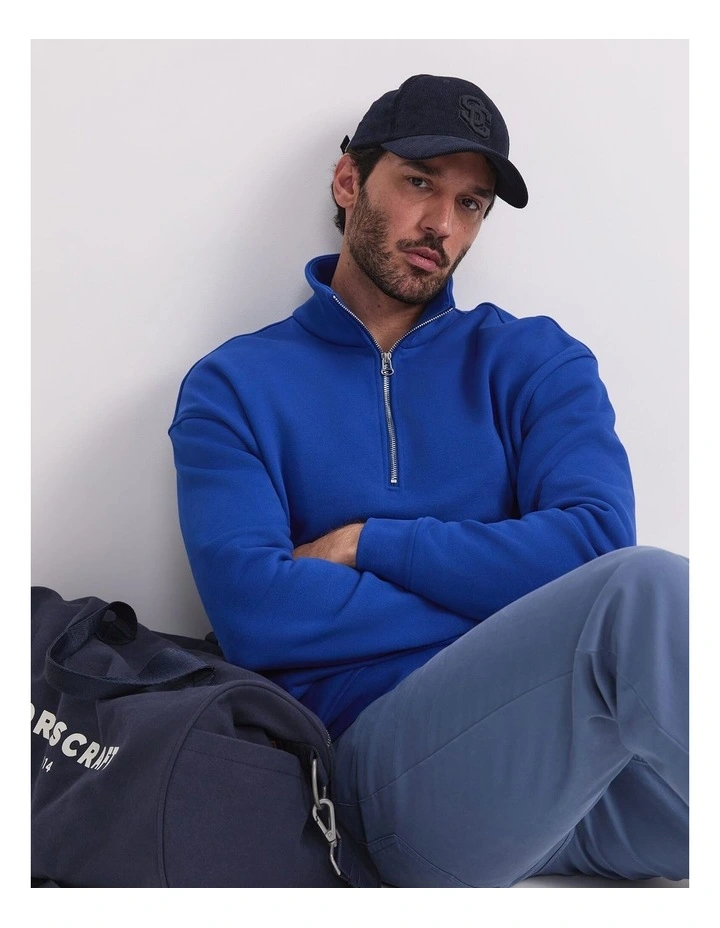 Quarter Zip Sweatshirt in Blue image 5