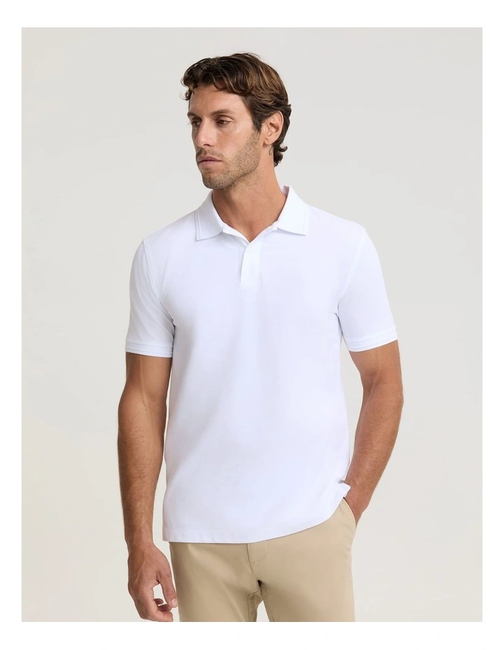 Pique Polo in White image 1