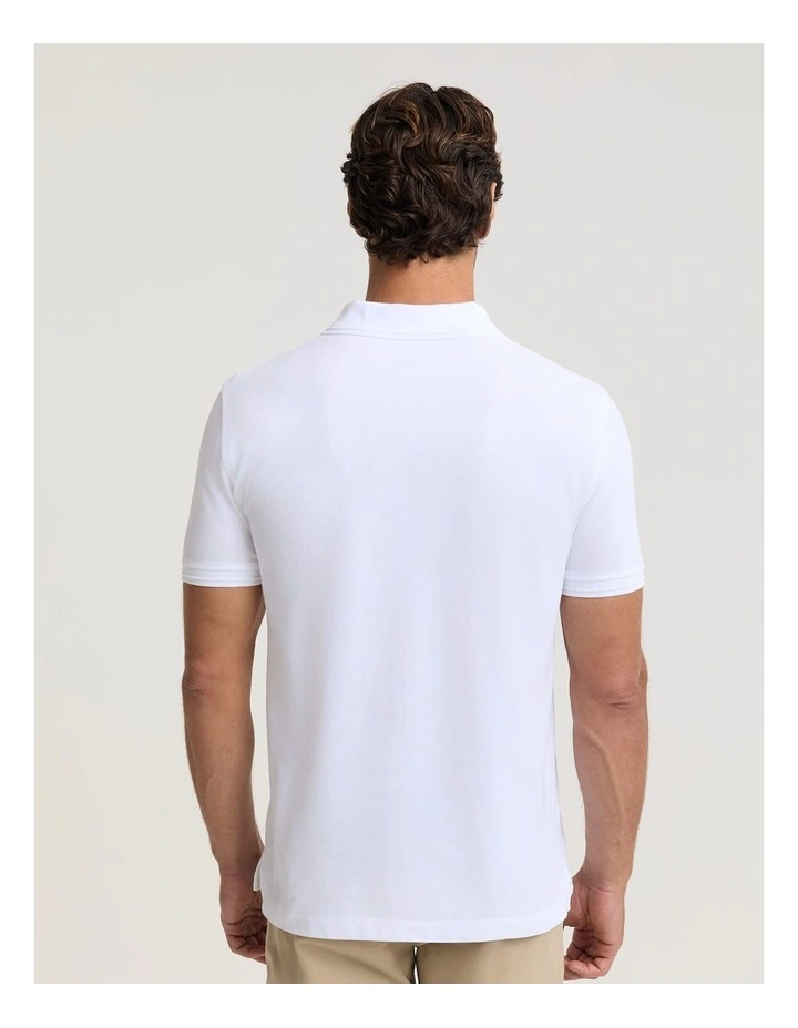 Pique Polo in White image 2