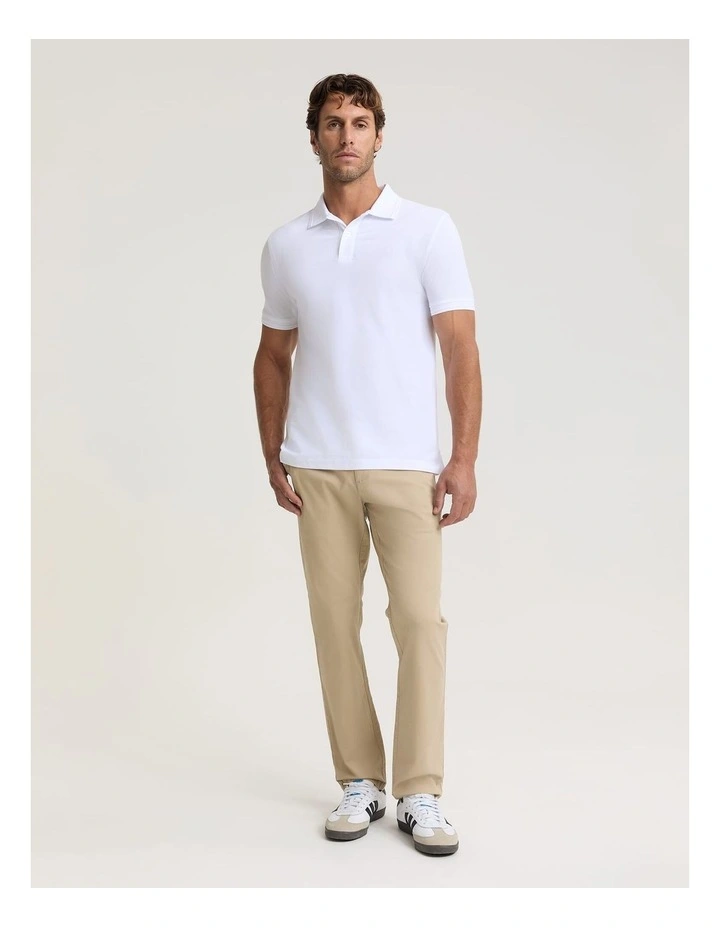 Pique Polo in White image 3
