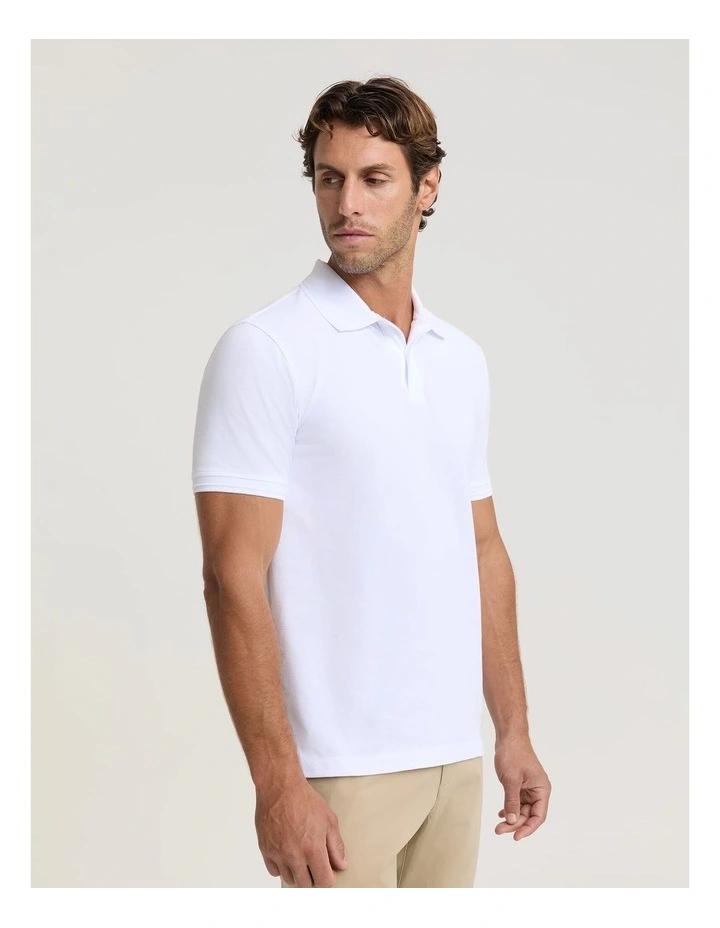Pique Polo in White image 4