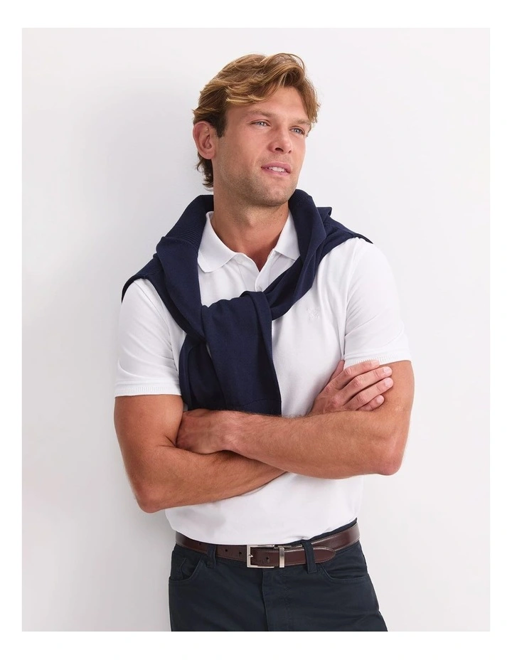 Pique Polo in White image 5