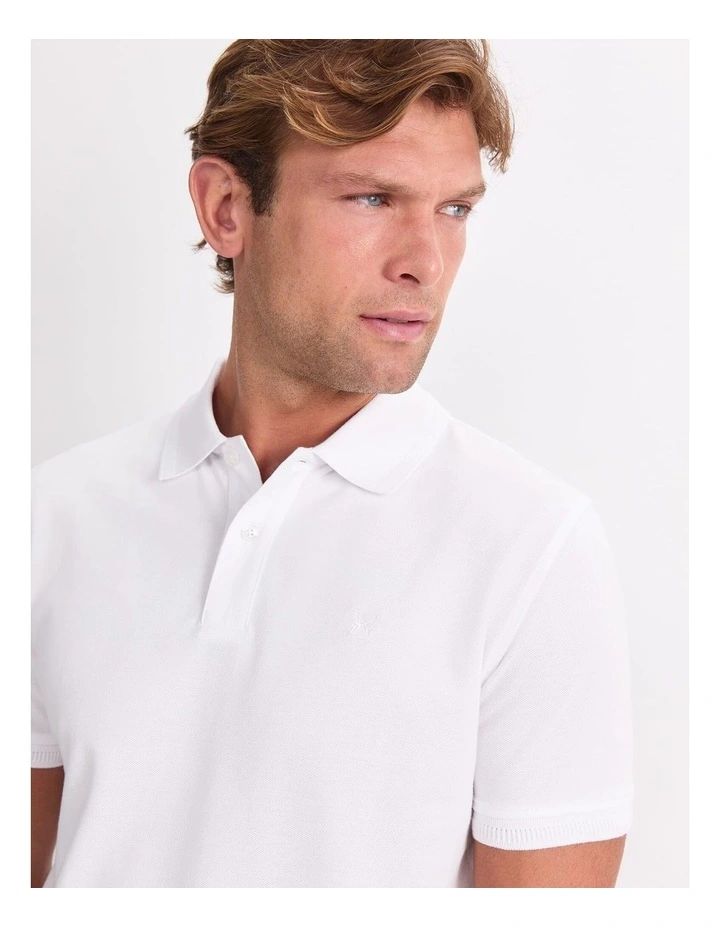 Pique Polo in White image 6