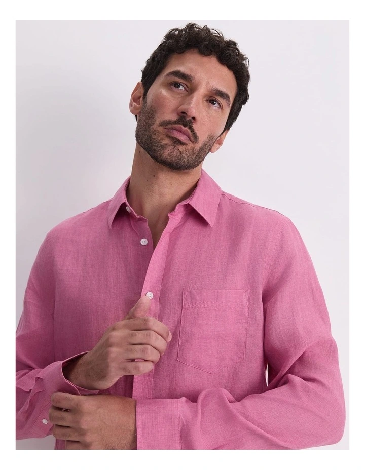 Linen Long Sleeve Delave Shirt image 6