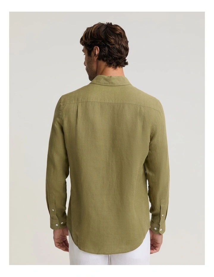 Long Sleeve Linen Yarn-Dyed Shirt image 2