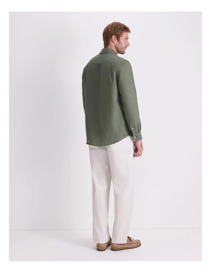 Long Sleeve Linen Yarn-Dyed Shirt image 2