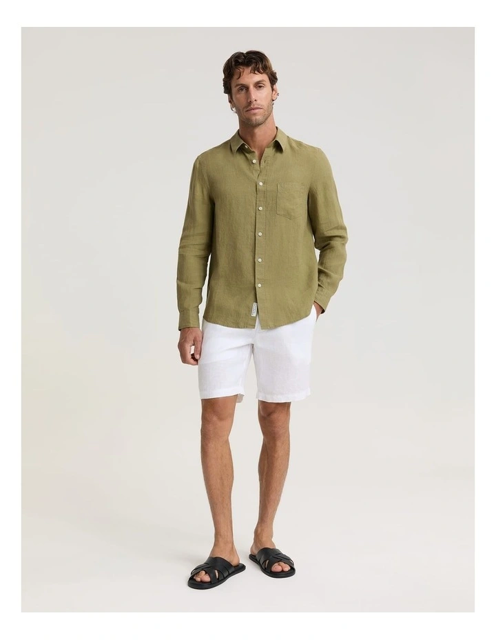 Long Sleeve Linen Yarn-Dyed Shirt image 3