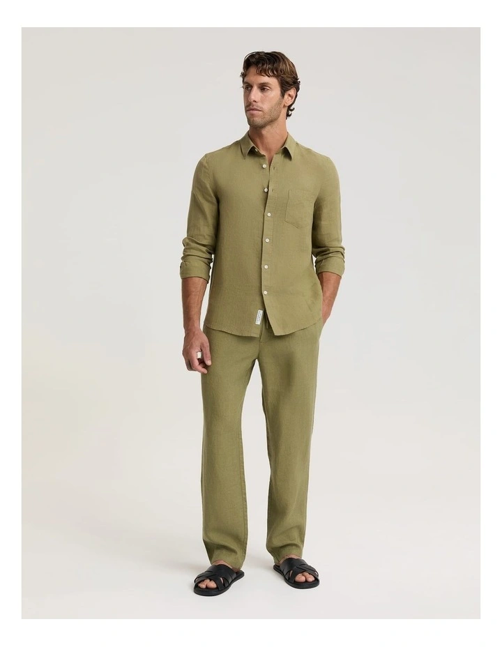 Long Sleeve Linen Yarn-Dyed Shirt image 6