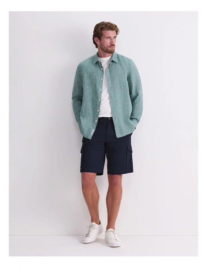 Long Sleeve Linen Yarn-Dyed Shirt image 3