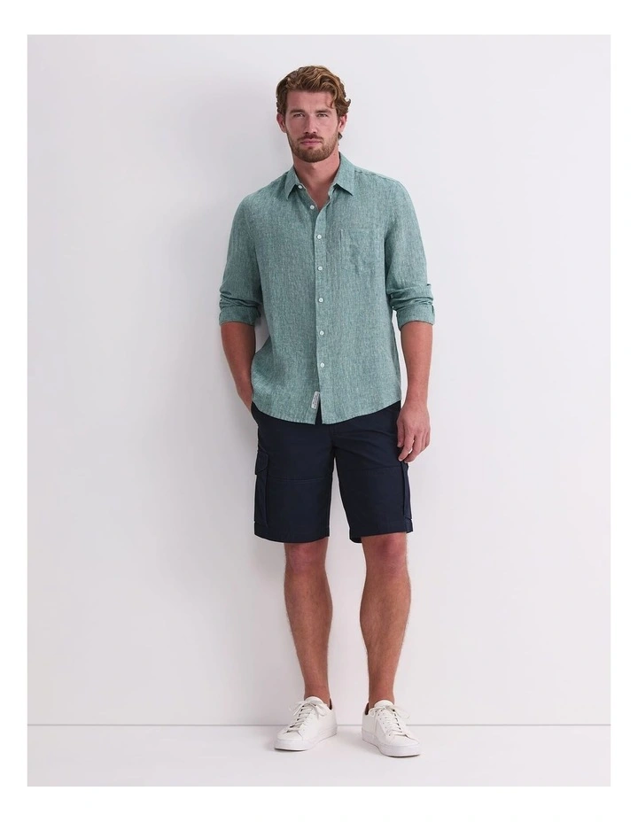 Long Sleeve Linen Yarn-Dyed Shirt image 6