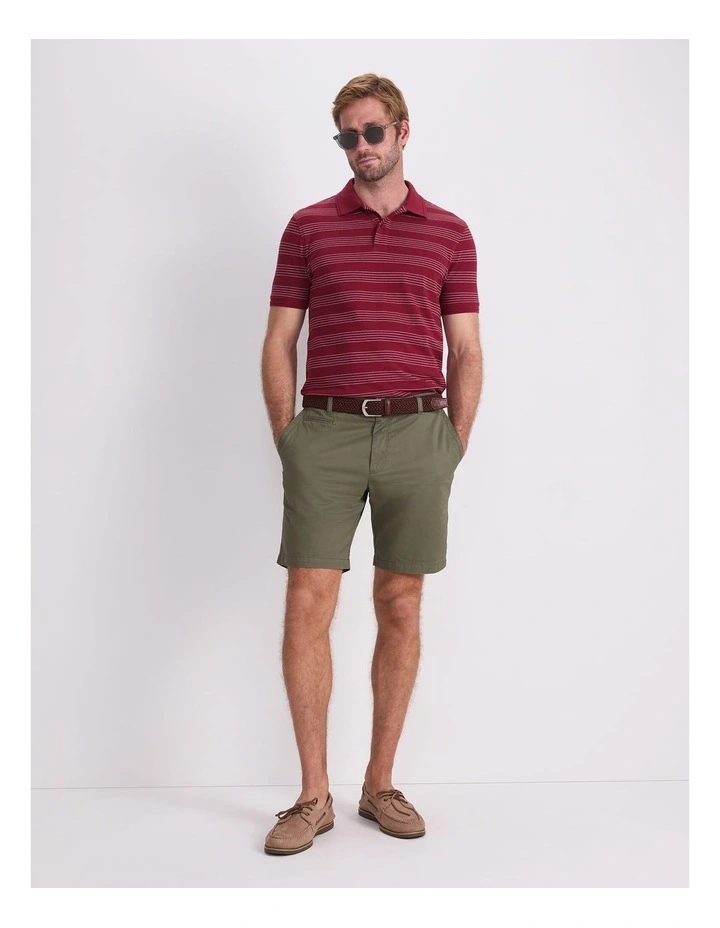 Pique Polo in Wine Stripe image 5