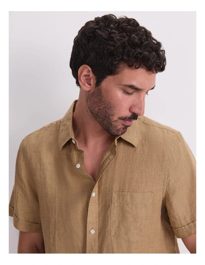 Short Sleeve Delave Linen Shirt image 6
