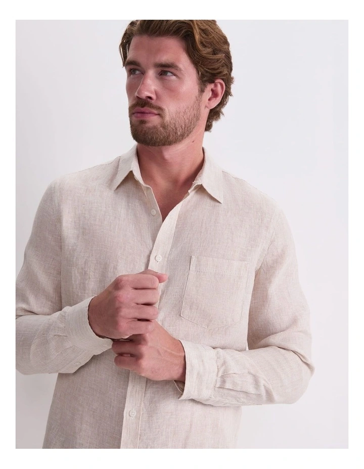 Vinnie Long Sleeve Linen Shirt image 5