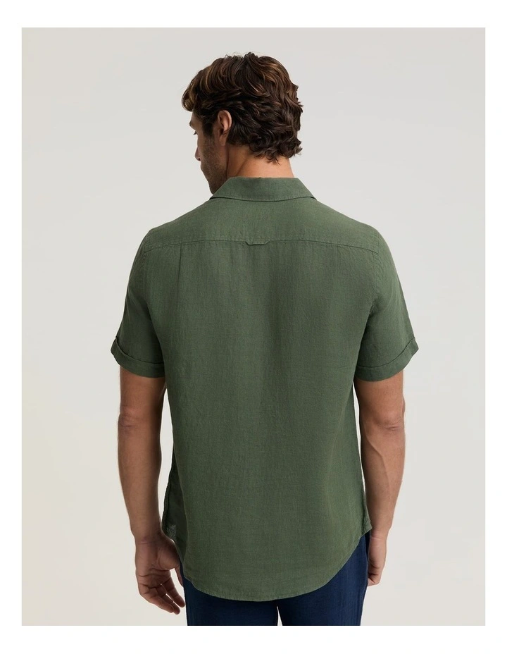Short Sleeve Yarn-Dyed Linen Shirt image 2
