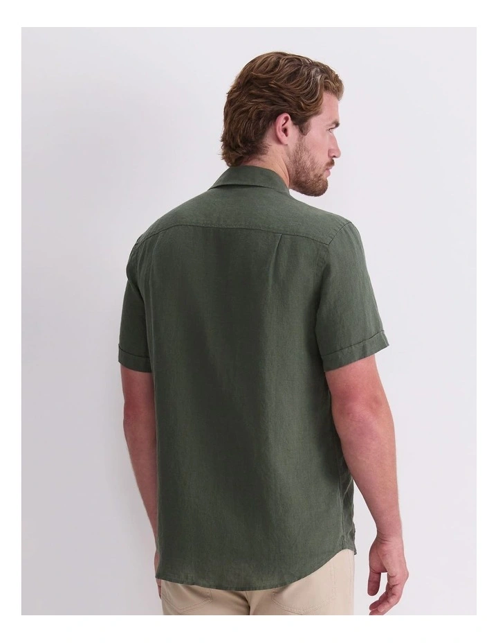 Short Sleeve Yarn-Dyed Linen Shirt image 2