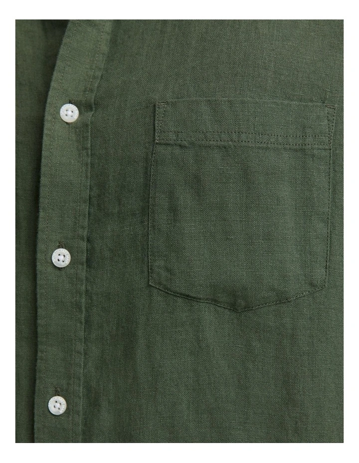 Short Sleeve Yarn-Dyed Linen Shirt image 6