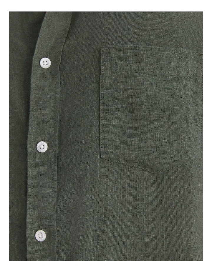 Short Sleeve Yarn-Dyed Linen Shirt image 6