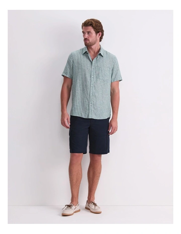 Linen Short Sleeve Stripe Shirt image 6