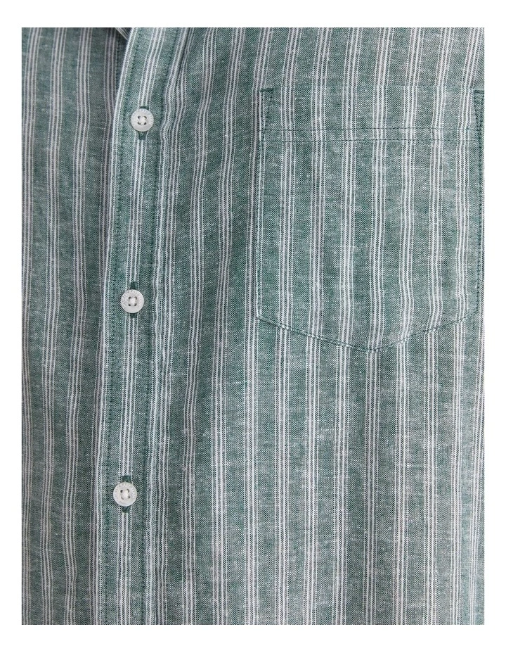 Linen Short Sleeve Stripe Shirt image 7