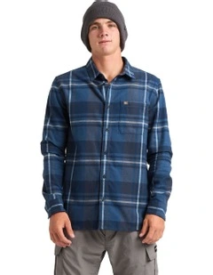 Scribe Plaid Long Sleeve Shirt in Navy